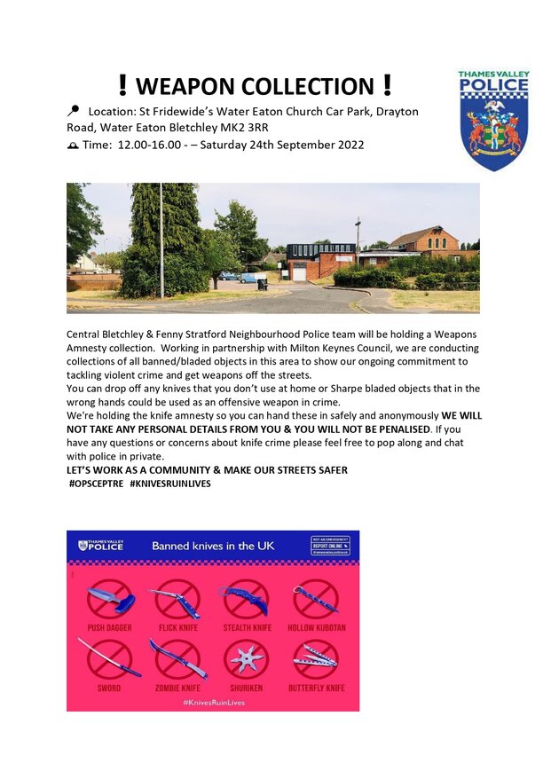 Image of Thames Valley Poster for knife Amnesty