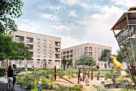 Image of an artists impression of a housing redevelopment