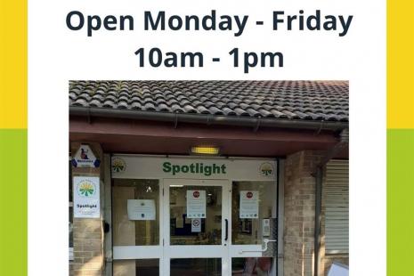 Image of Spotlight Foodbank opening hours poster