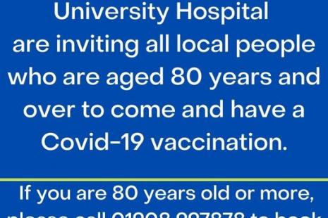 Image poster for vaccination for 80 years old 2020