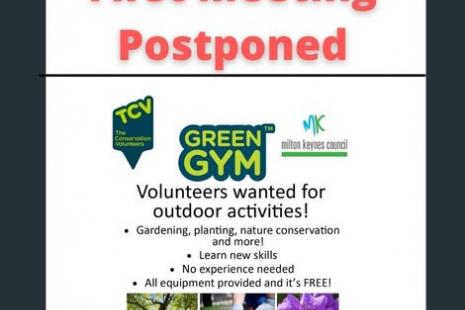 Image of postponed green gym meeting poster